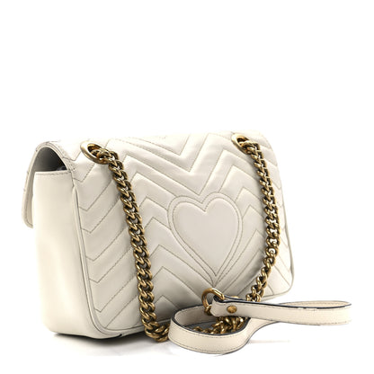 Gucci Calfskin Matelasse Small GG Marmont Shoulder Bag White 2 of 11