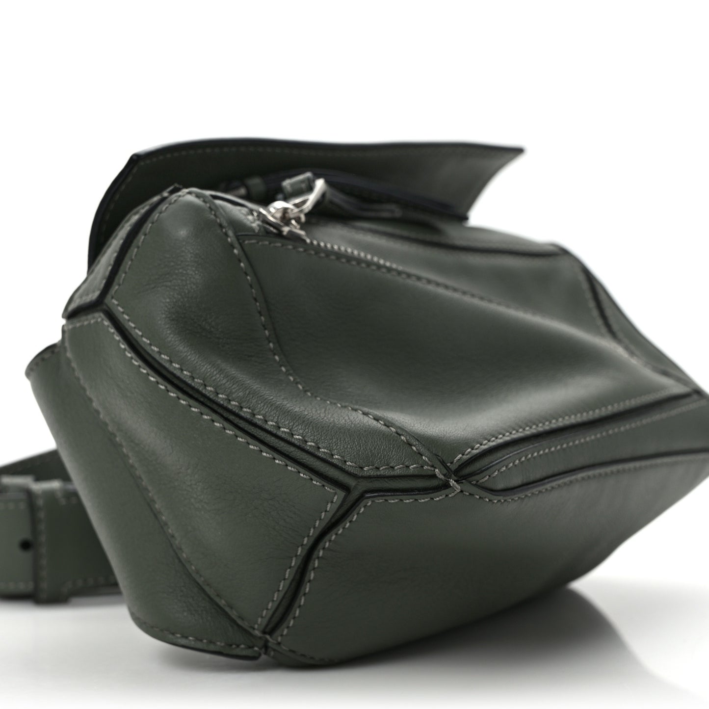 Calfskin Mini Puzzle Bumbag Dark Sage