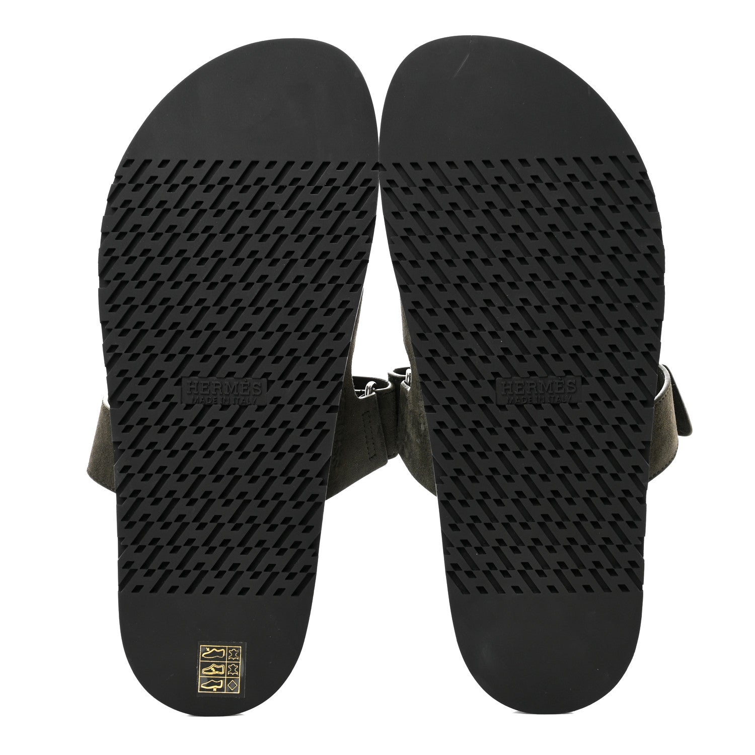 Hermes Suede Goatskin Mens Chypre Sandals 43.5 Vert Toundra 5 of 8