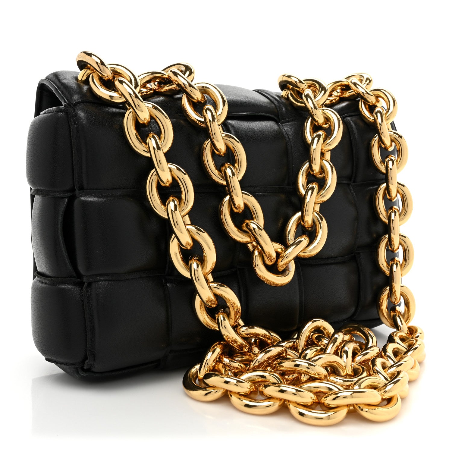 Bottega Veneta Lambskin Maxi Intreccio Padded Chain Cassette Crossbody Bag Black 3 of 13