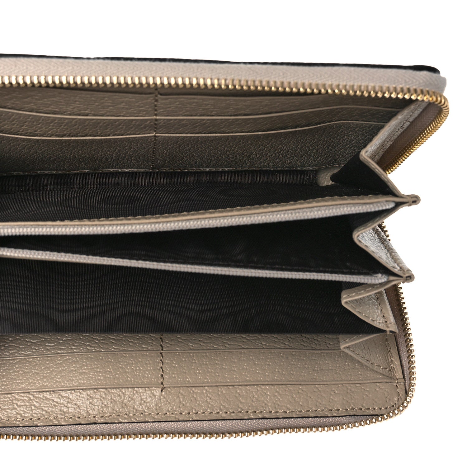 Gucci GG Supreme Monogram Textured Dollar Calfskin Web Ophidia Zip Around Wallet Beige Mystic White Oatmeal 5 of 10