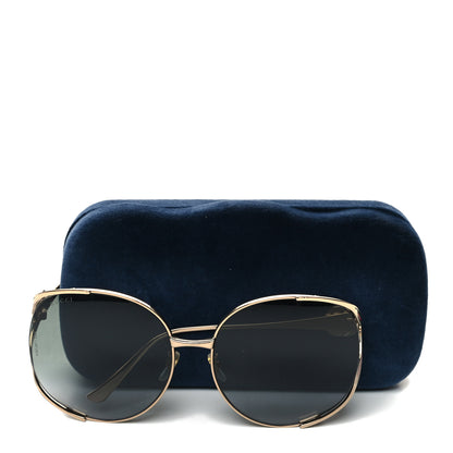 Gucci Metal Oversized Round Frame GG0225S Sunglasses Gold 9 of 9