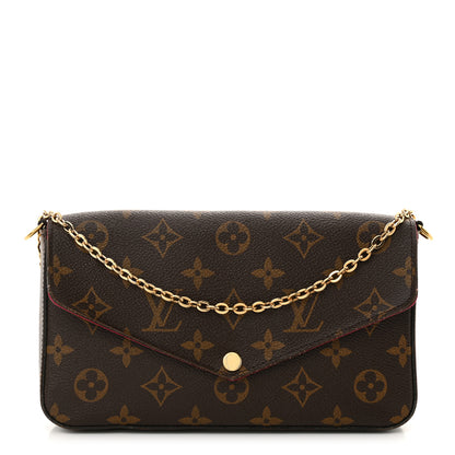 Louis Vuitton Monogram Pochette Felicie Chain Wallet Fuchsia 1 of 12