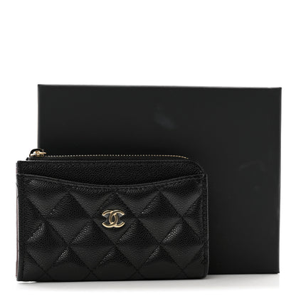 Chanel Caviar Quilted CC Zip Around Card Holder Black 8 of 8