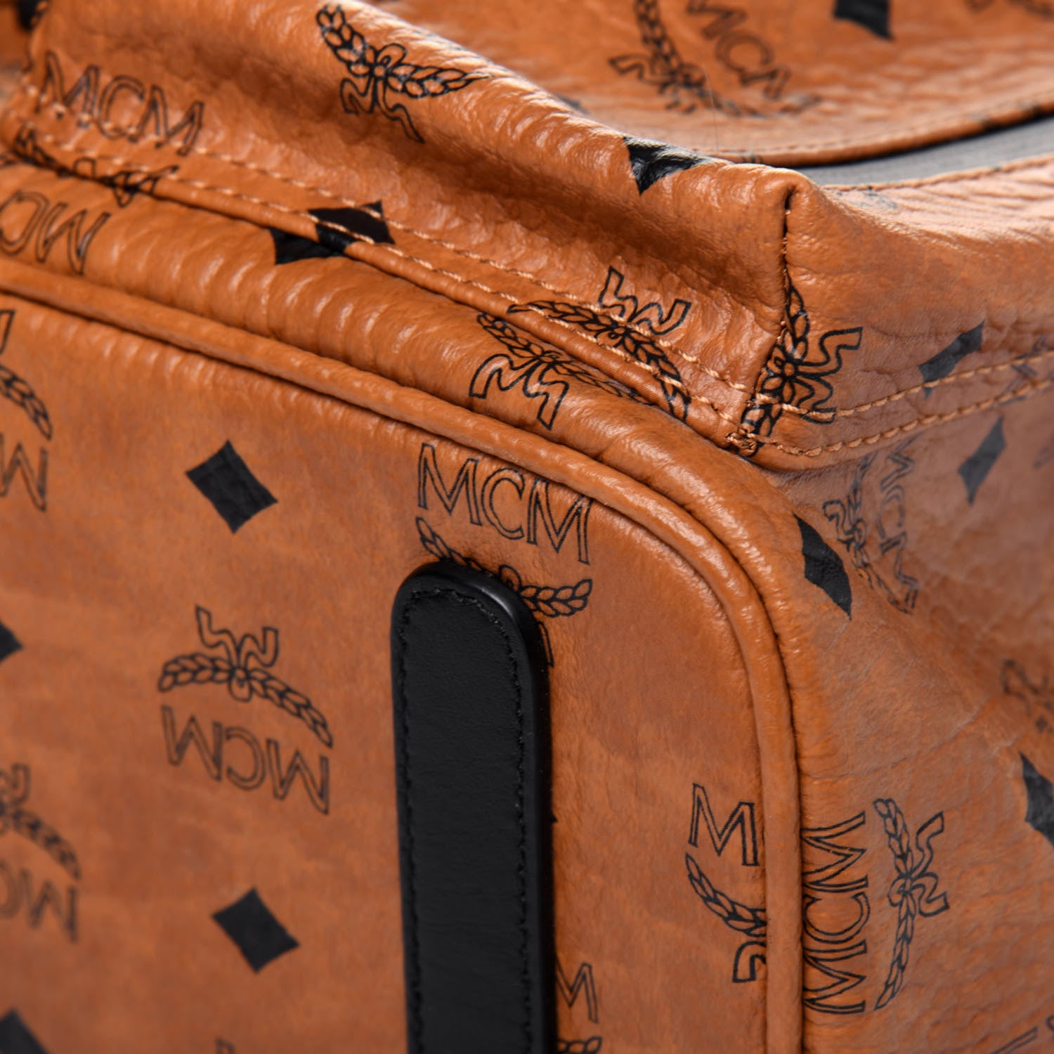 MCM Visetos Raymonde Two Pocket Backpack Cognac 9 of 14