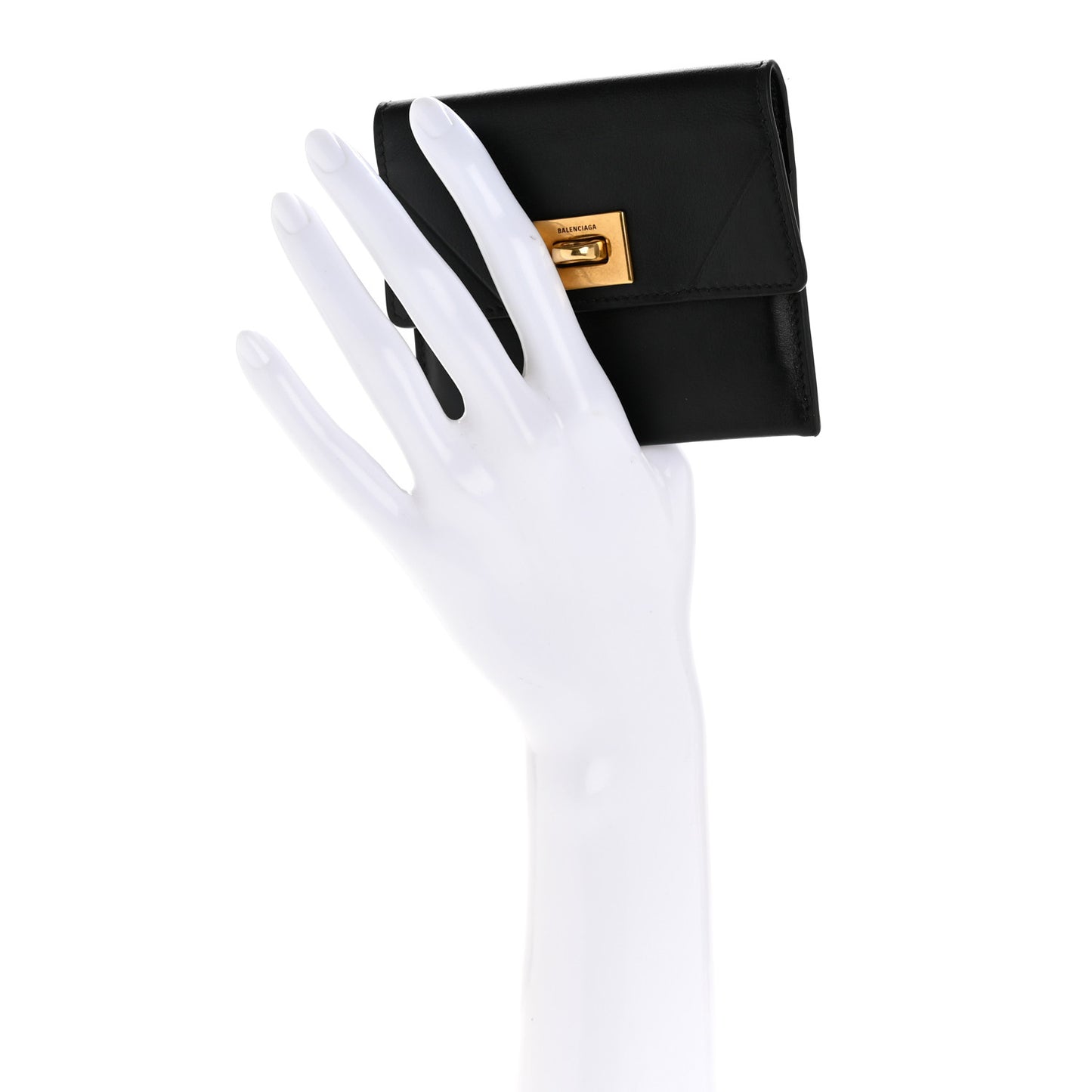 Natural Smooth Calfskin Rodeo Flap Wallet Black