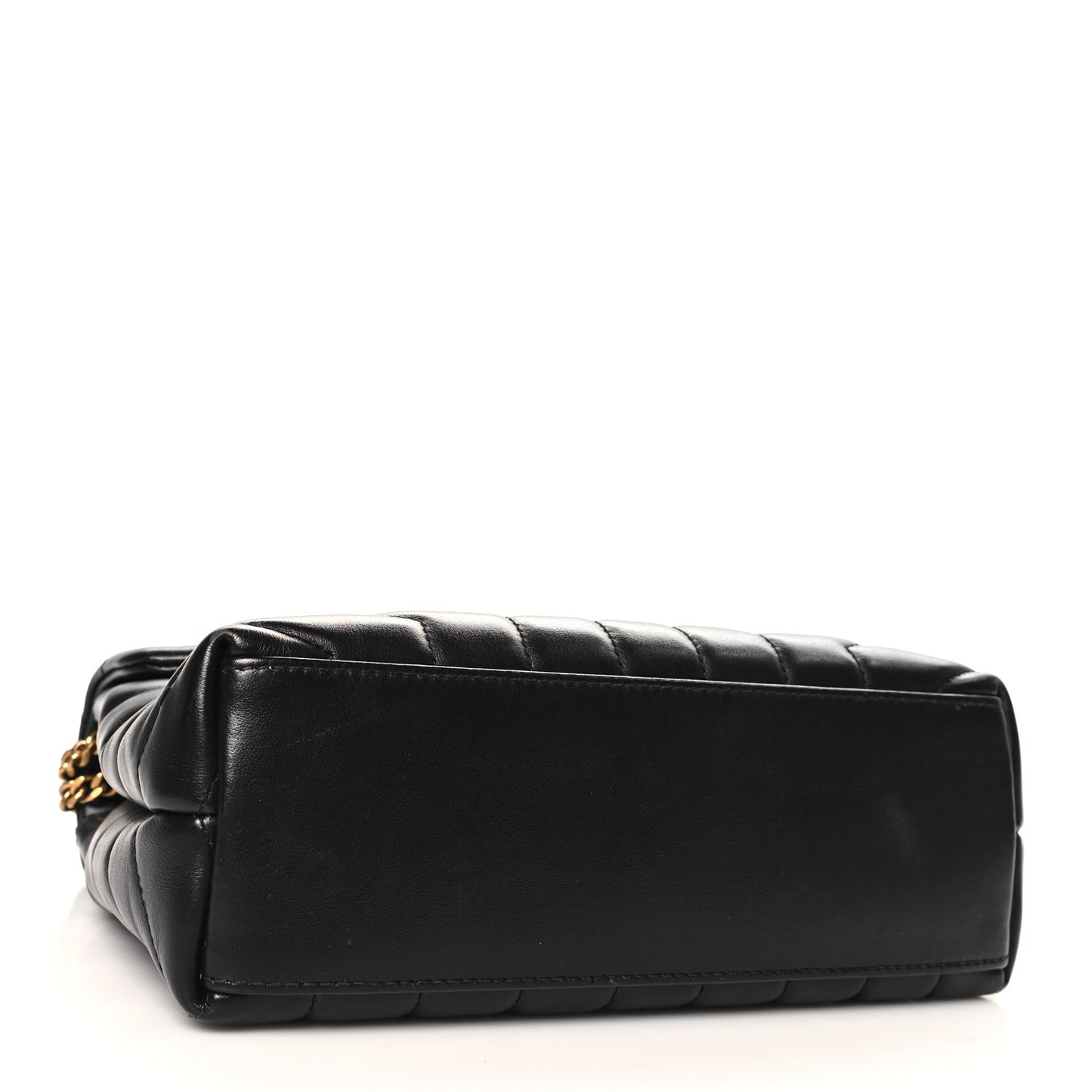 Calfskin Y Quilted Monogram Small Loulou Chain Satchel Black