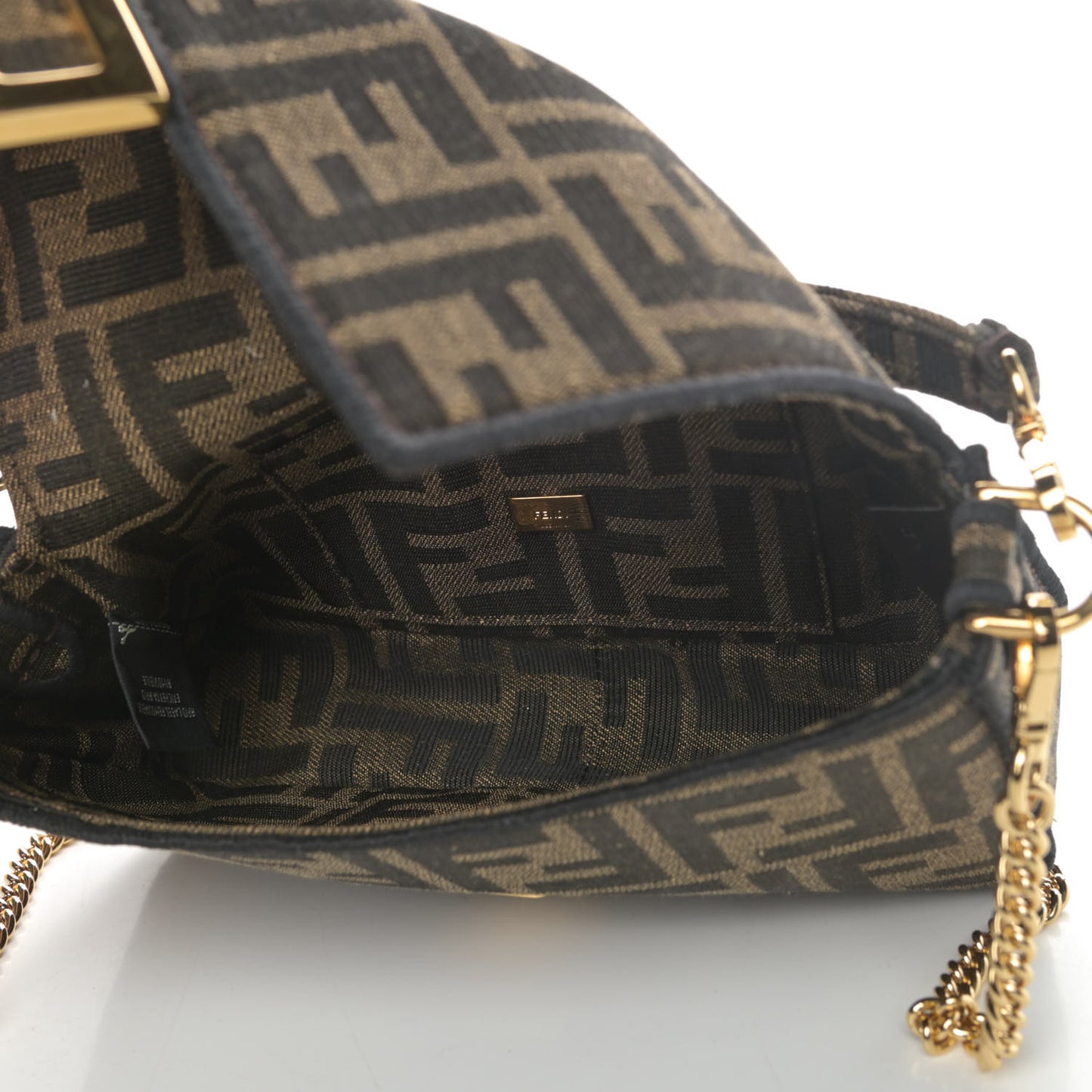 Fabric Jacquard FF 1974 Mini Baguette Tobacco Moro Black