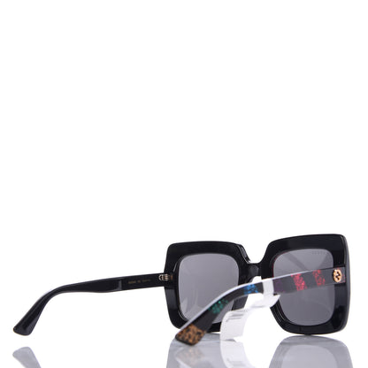 Gucci Acetate Oversize Stripe Sunglasses GG0328S Black Multi 4 of 8