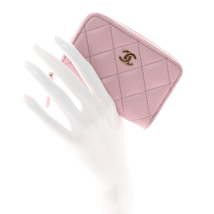 Chanel Caviar Quilted Zip Coin Purse Light Pink 2 of 8