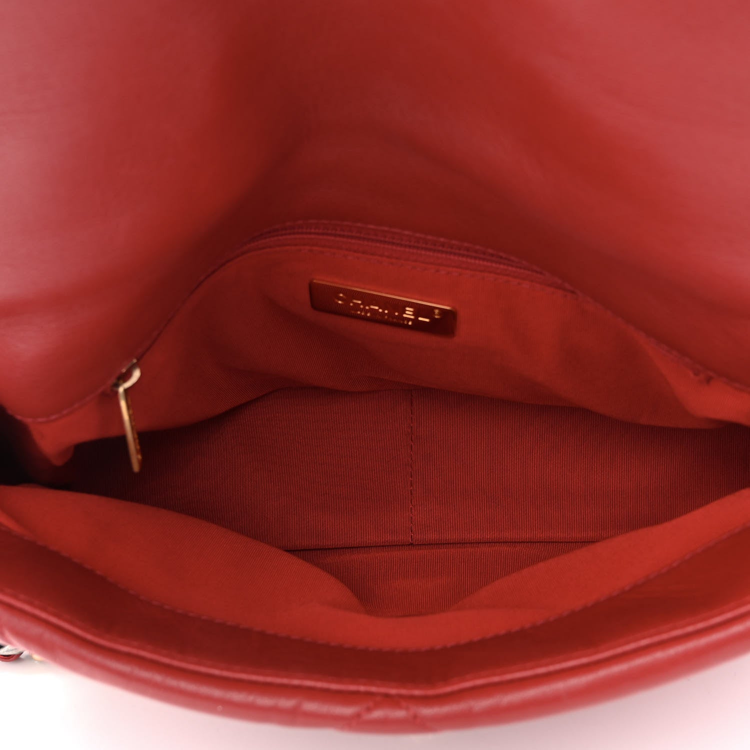Chanel Goatskin Quilted Large Chanel 19 Flap Red 5 of 10