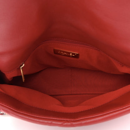 Chanel Goatskin Quilted Large Chanel 19 Flap Red 5 of 10