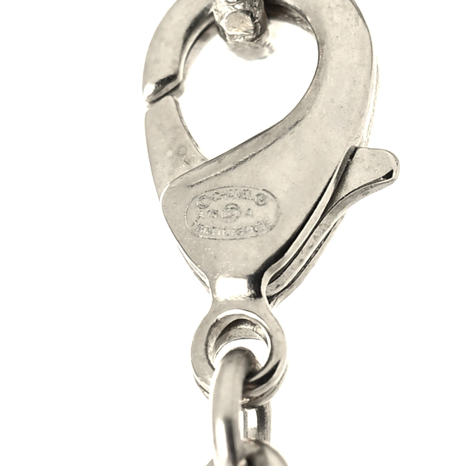Chanel Pearl Bead CC Long Necklace Silver Grey 5 of 5