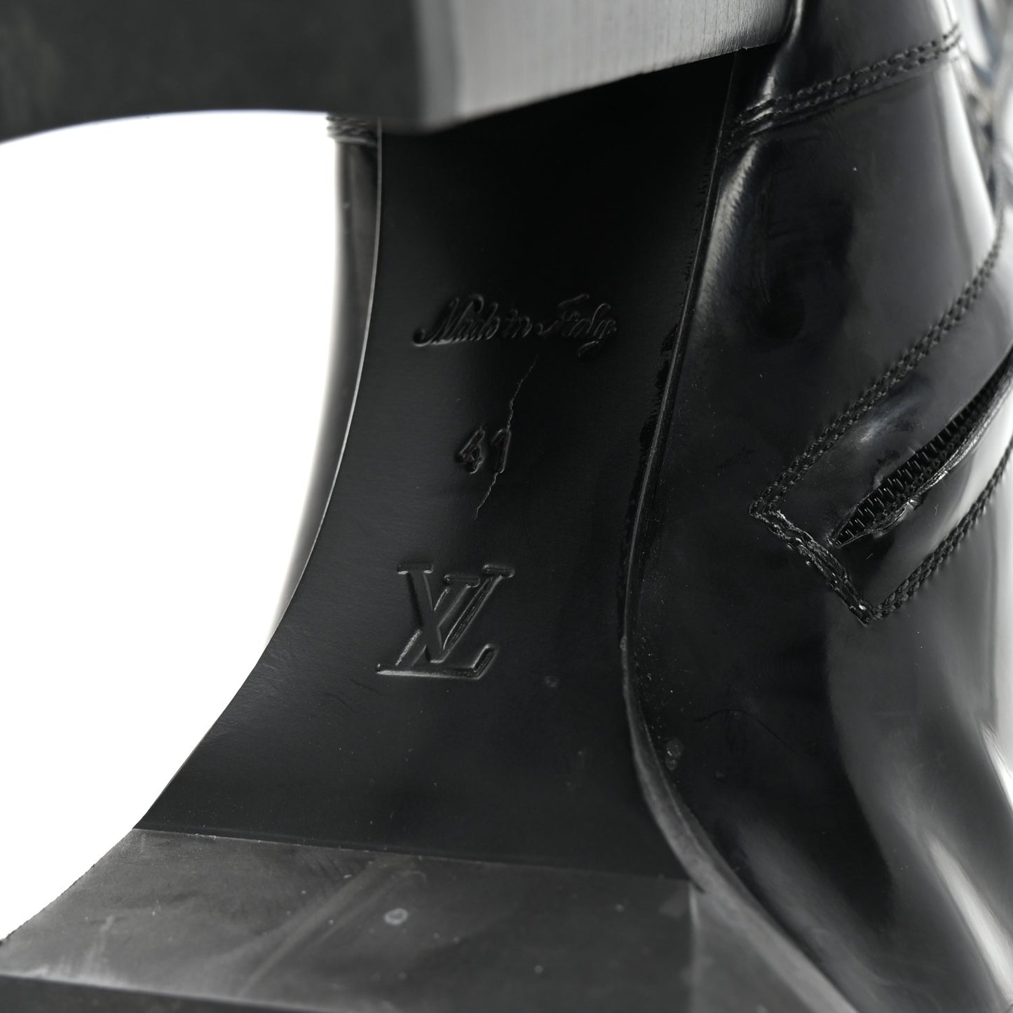 Glazed Calfskin Star Trail Ankle Boots 41 Black