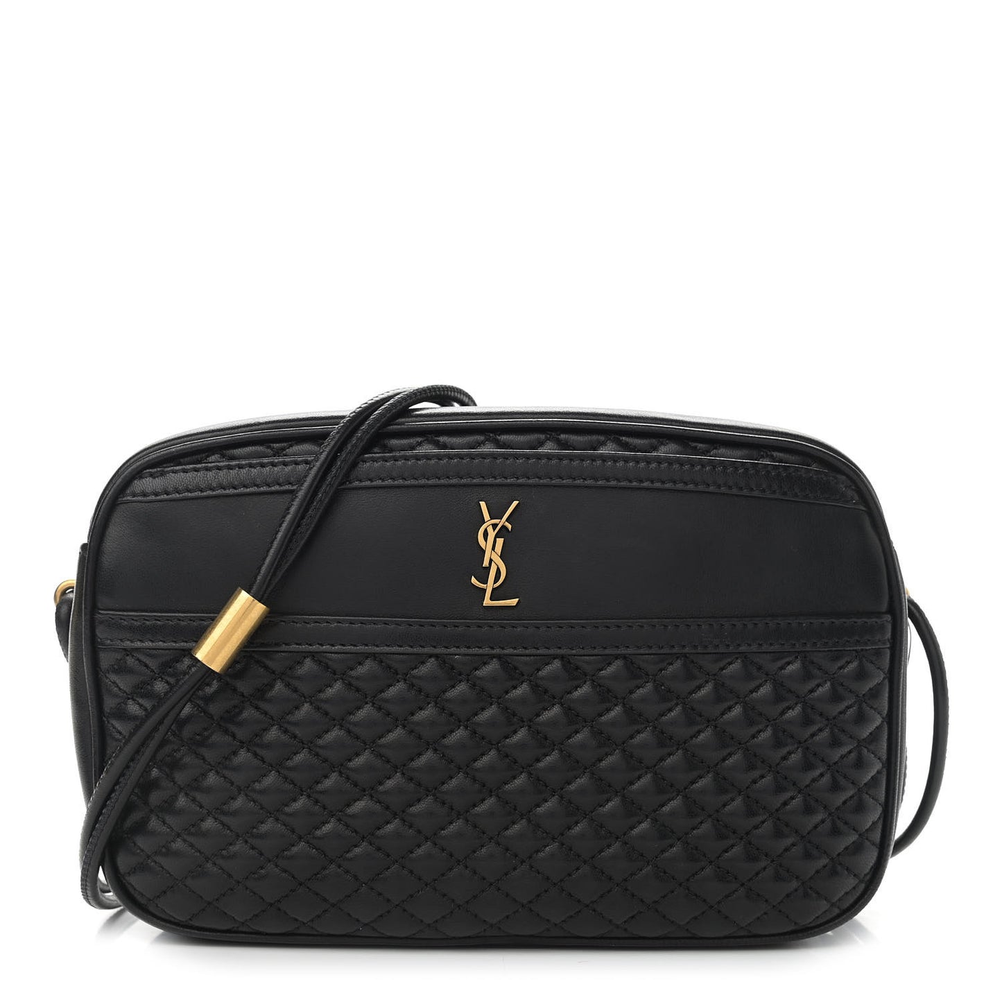 Lambskin Quilted Victoire Camera Bag Black