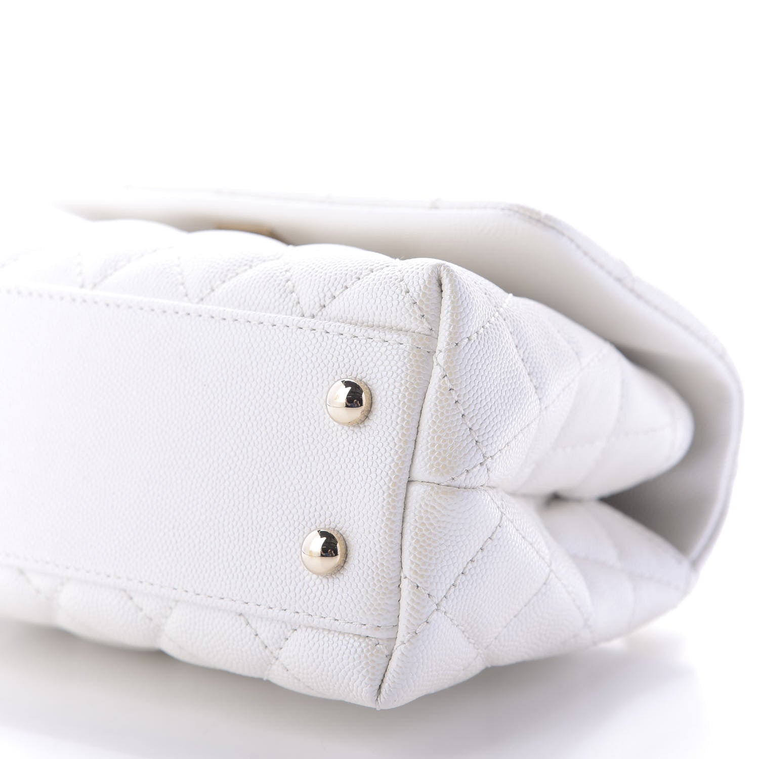 Chanel Iridescent Caviar Quilted Mini Coco Handle Flap White 7 of 10