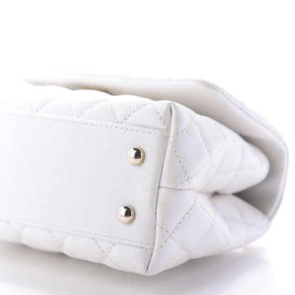 Chanel Iridescent Caviar Quilted Mini Coco Handle Flap White 7 of 10