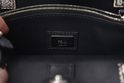 Fendi Vitello Dolce Elaphe Petite 2Jours Tote Black 6 of 10