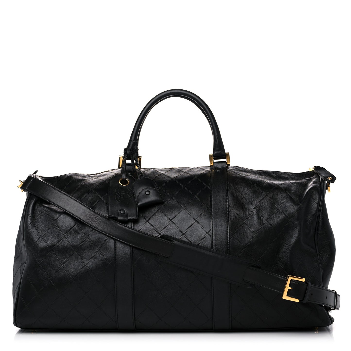 Calfskin Stitched Duffel Bag Black