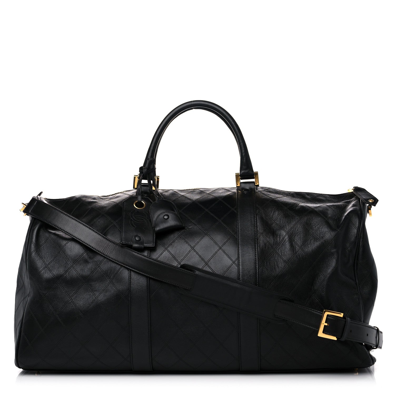 Chanel Calfskin Stitched Duffel Bag Black 1 of 20