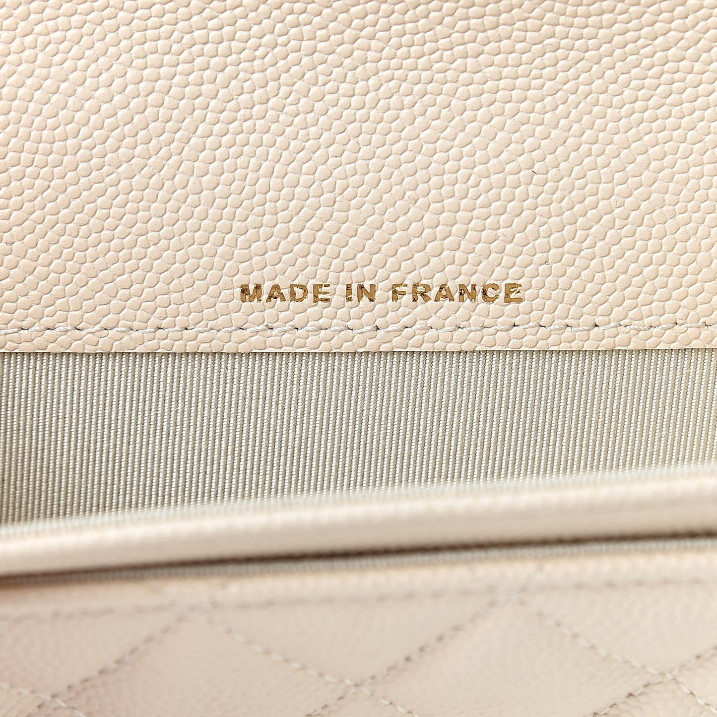 Caviar Quilted Card Holder Wallet Beige