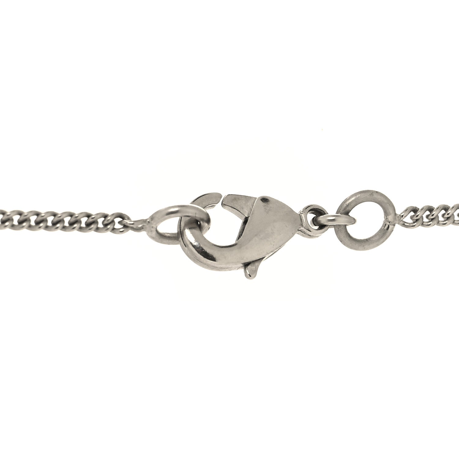 Chanel Enamel Beaded CC Necklace Silver White 4 of 5