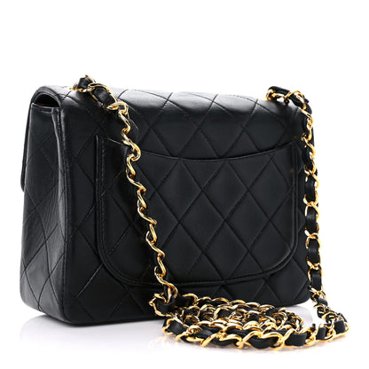 Chanel Lambskin Quilted Mini Square Flap Bag Black 3 of 12