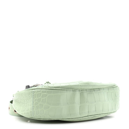 Balenciaga Extra Supple Calfskin Crocodile Embossed Le Cagole Shoulder Bag XS Light Green 5 of 12