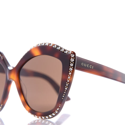 Gucci Crystal Cat Eye GG0118S Sunglasses Havana Brown 7 of 8