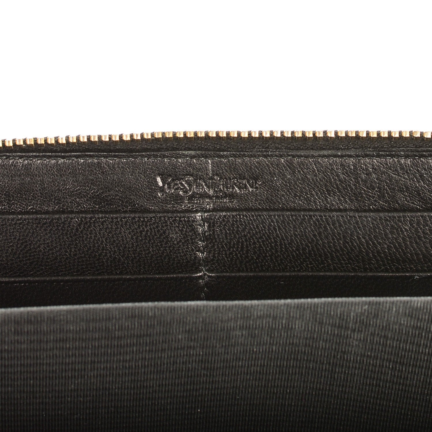Saint Laurent Patent Y Mail Zip Around Wallet Black 6 of 7