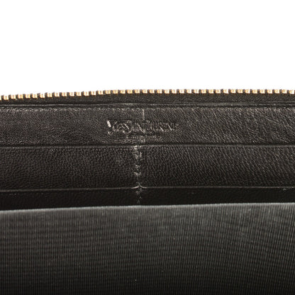 Saint Laurent Patent Y Mail Zip Around Wallet Black 6 of 7