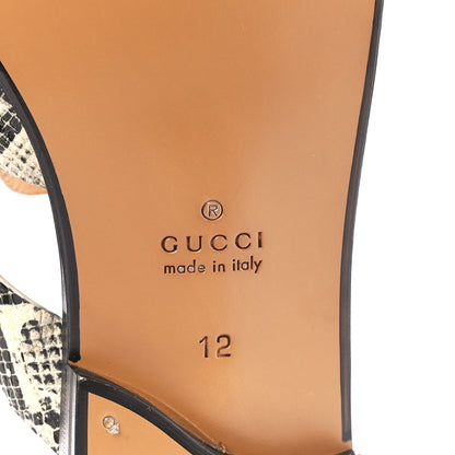 Gucci Calfskin Python Print Mens Horsebit Elektra Sandals 12 Beige Avana 6 of 9