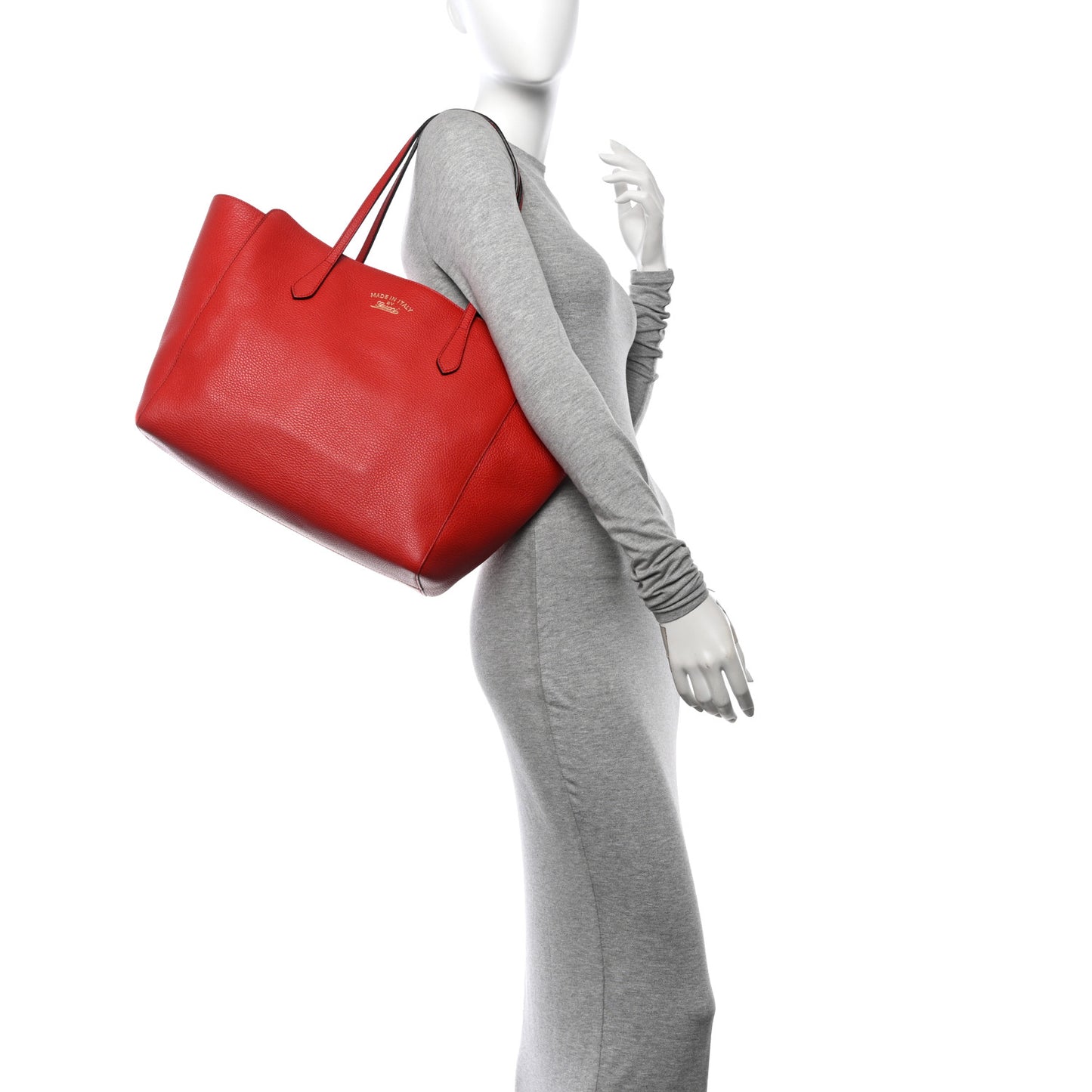 Dollar Calfskin Medium Swing Tote Red