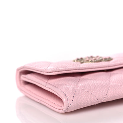 Chanel Caviar Quilted Crystal CC Flap Card Holder Pink 10 of 12