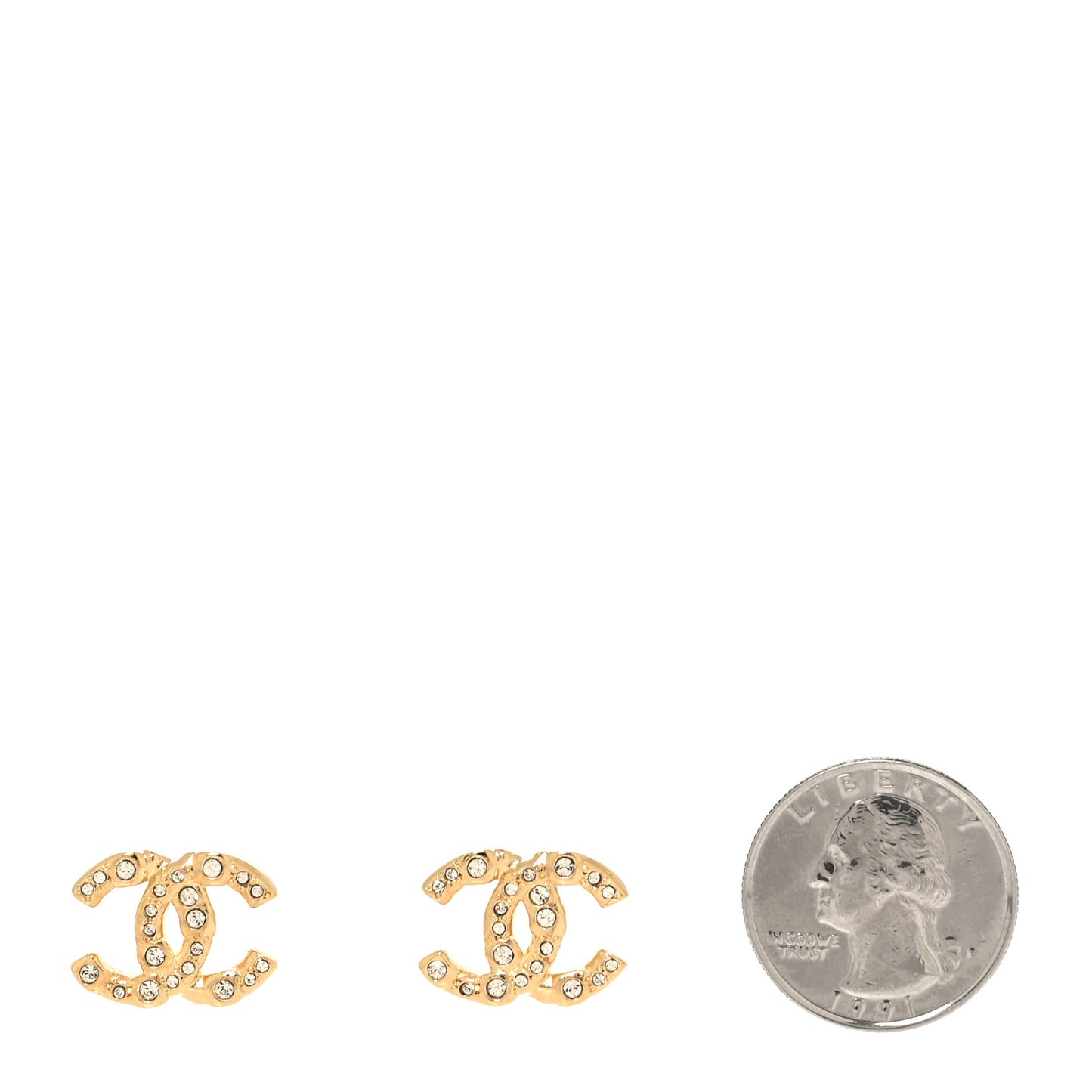 Crystal CC Earrings Gold