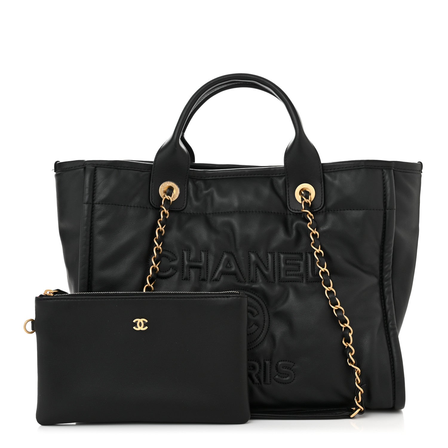 Chanel Calfskin Small Deauville Tote Black 1 of 15