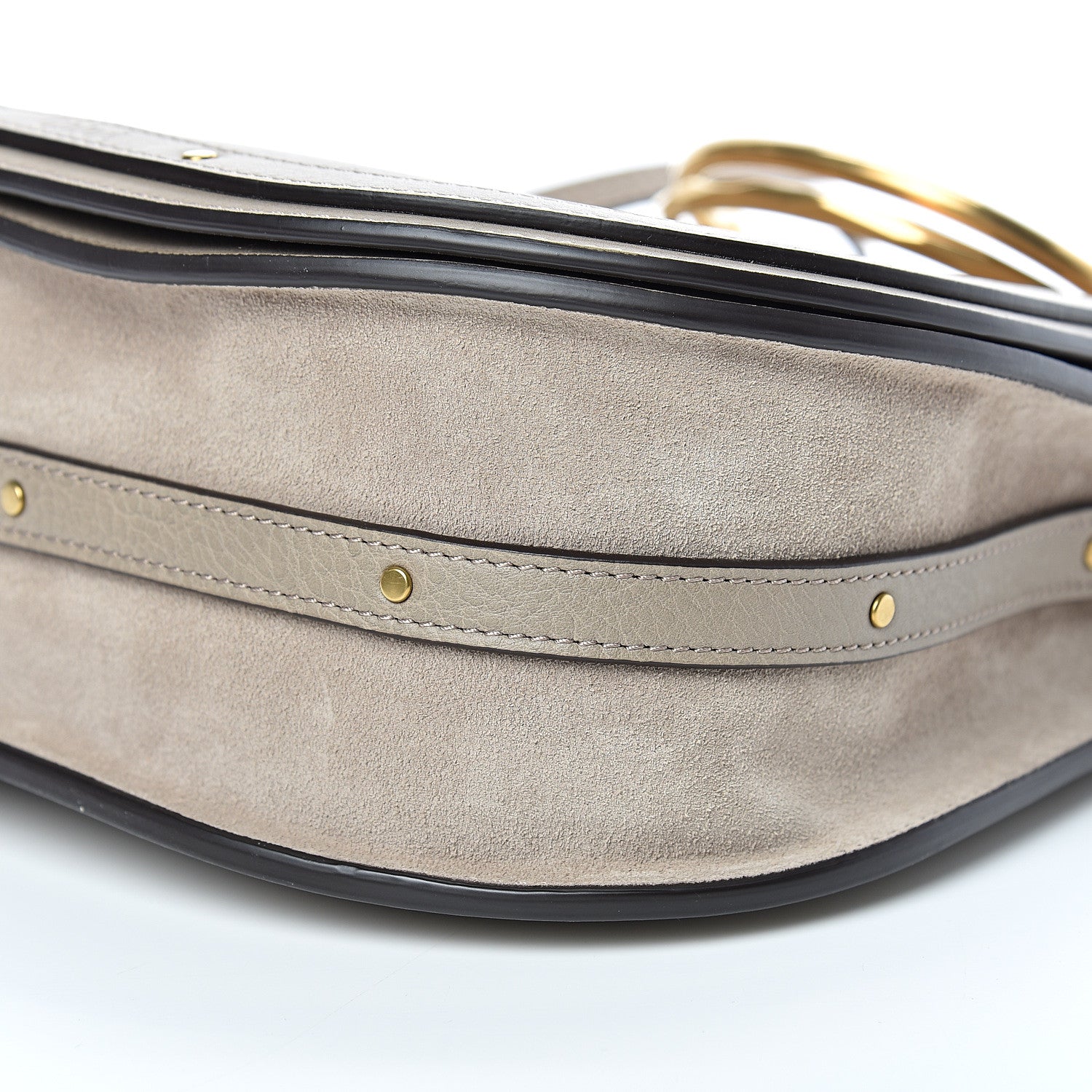 Chloe Calfskin Suede Medium Nile Bracelet Bag Motty Grey 9 of 9