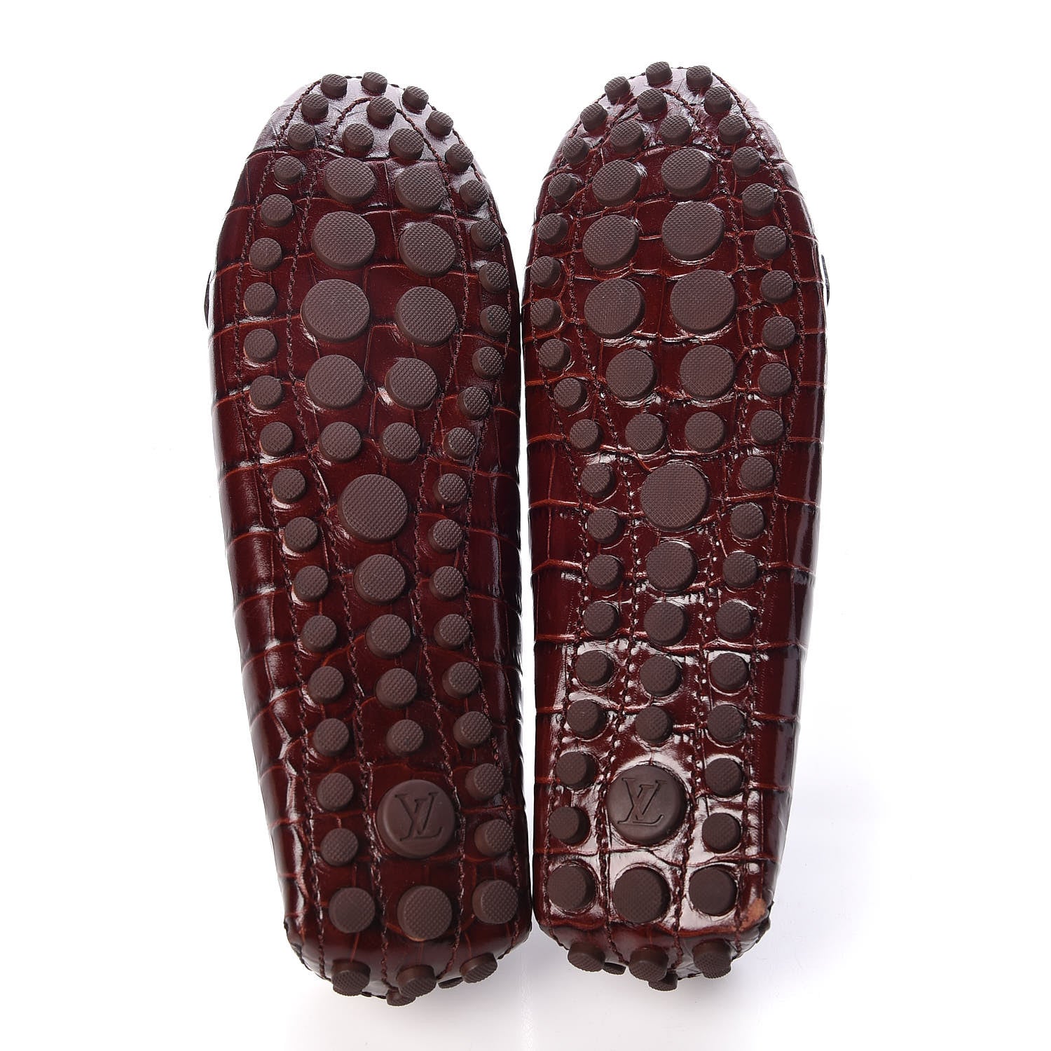 Louis Vuitton Calfskin Crocodile Embossed Dauphine Loafers 36 Bordeaux 5 of 8