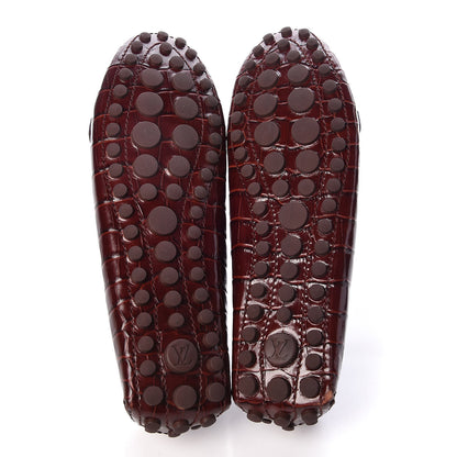 Louis Vuitton Calfskin Crocodile Embossed Dauphine Loafers 36 Bordeaux 5 of 8