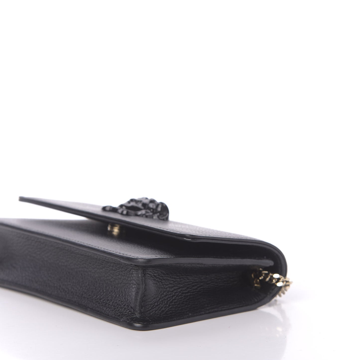 Grained Calfskin Palazzo Chain Evening Bag Black