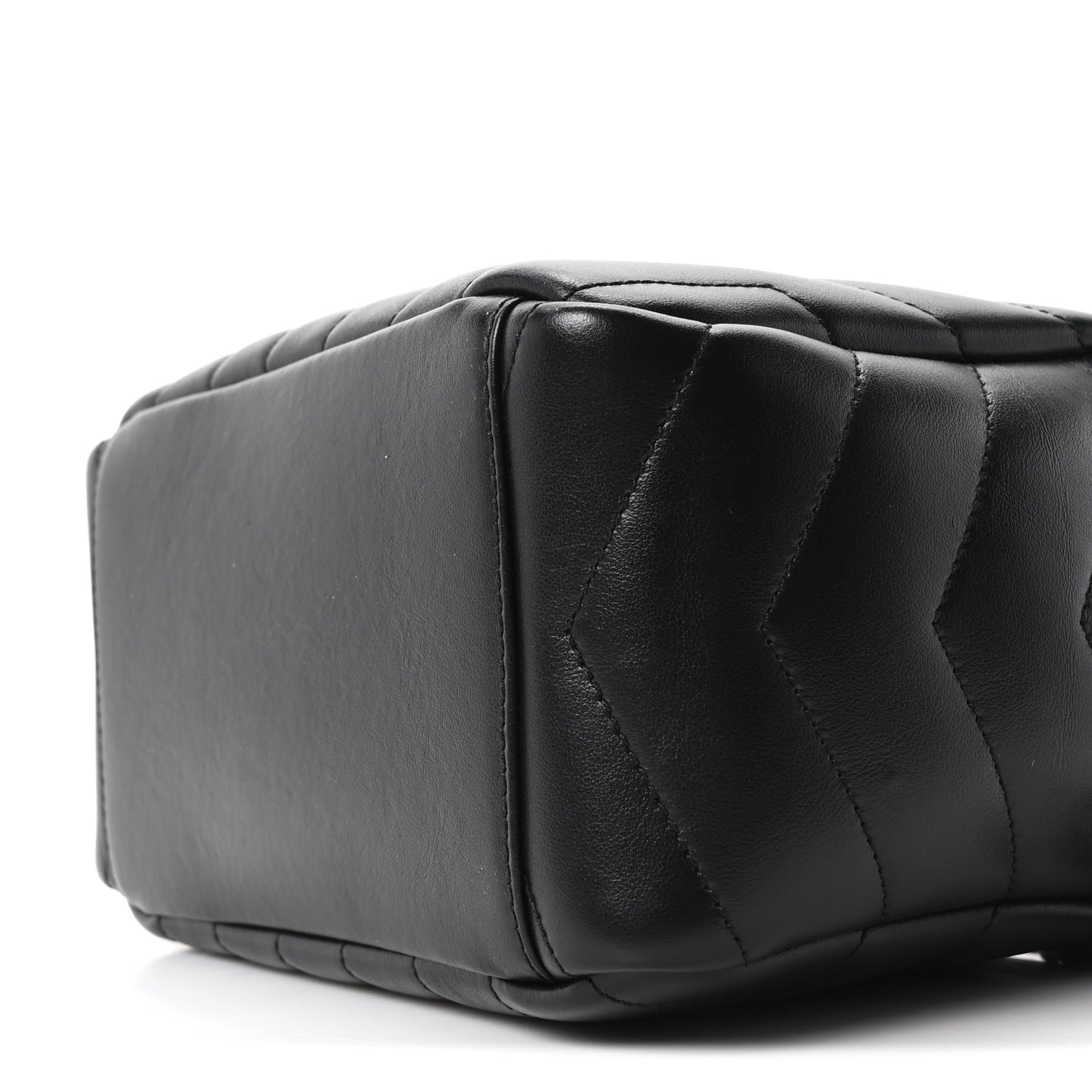 Calfskin Y Quilted Monogram Small Loulou Bowling Bag Black