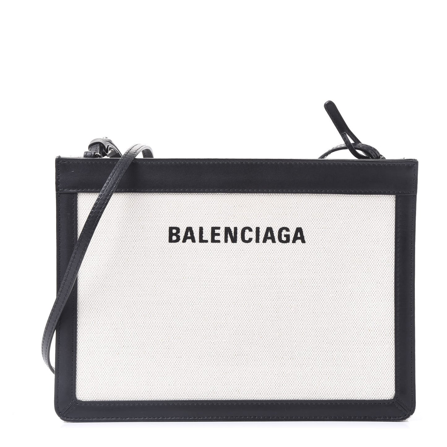 Cotton Canvas Pochette Crossbody Bag Black