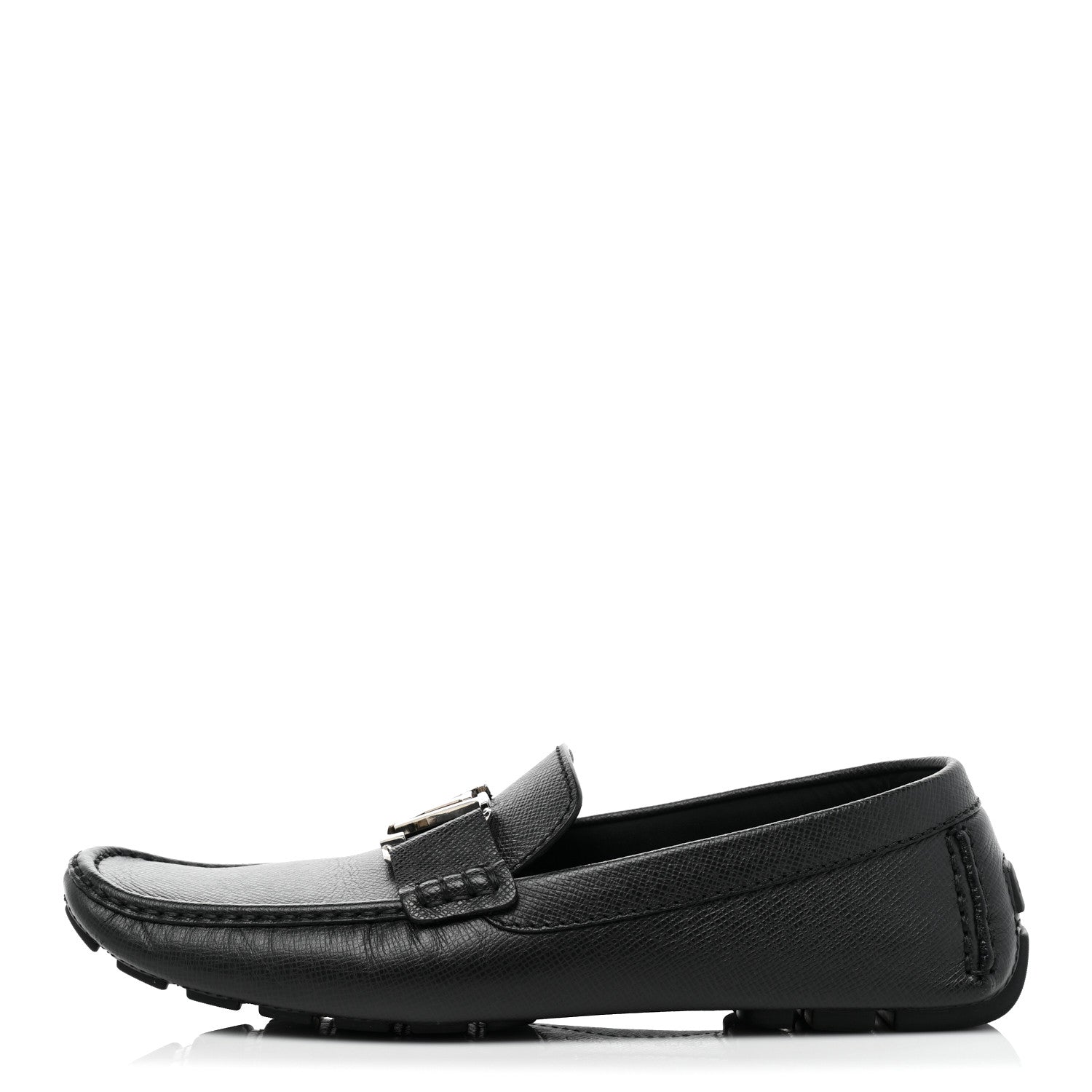 Louis Vuitton Taiga Mens Monte Carlo Car Shoe Moccasin Loafers 9 Black 1 of 10