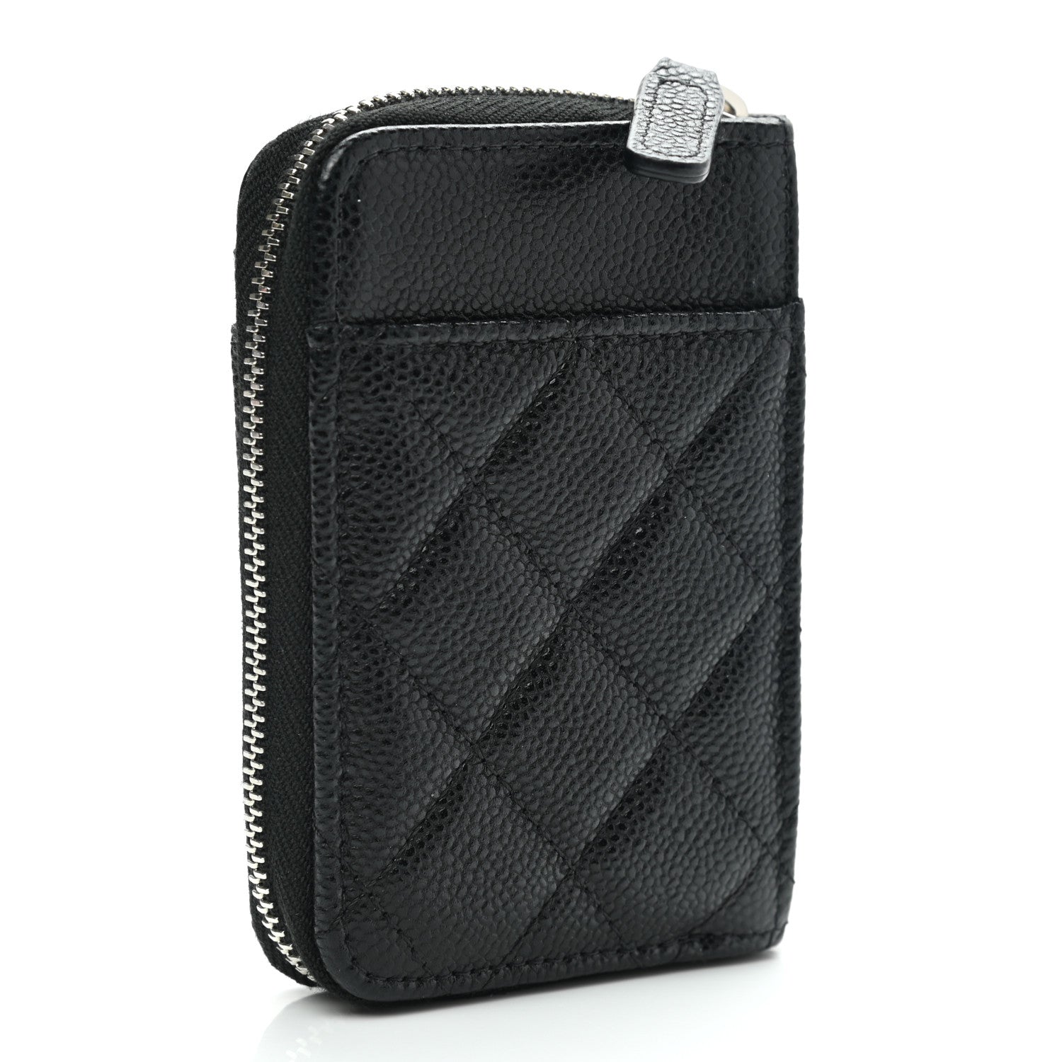 Chanel Caviar Quilted Zip Card Holder Black 3 of 8