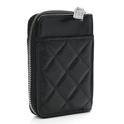 Chanel Caviar Quilted Zip Card Holder Black 3 of 8