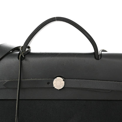 Hermes Toile Vache Calfskin Herbag 39 MM Black 13 of 16