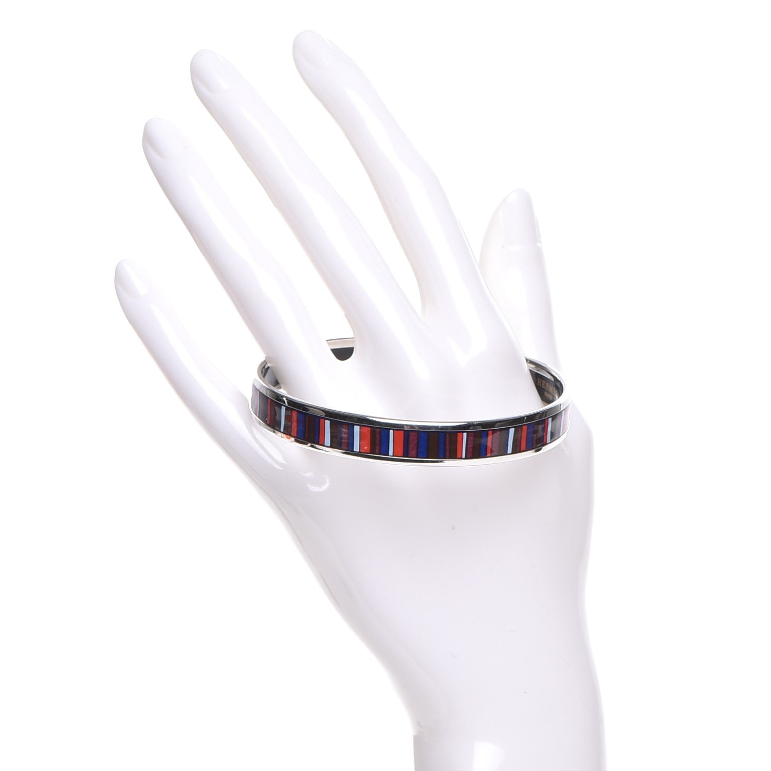 Hermes Enamel Printed Stripes Narrow Bracelet 70 2 of 6