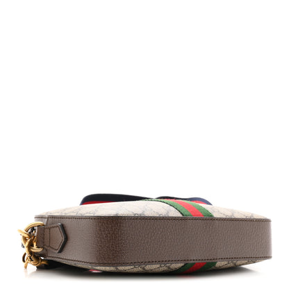 Gucci GG Supreme Monogram Textured Dollar Calfskin Web Ophidia Wristlet Shoulder Bag Beige Ebony New Acero 4 of 10