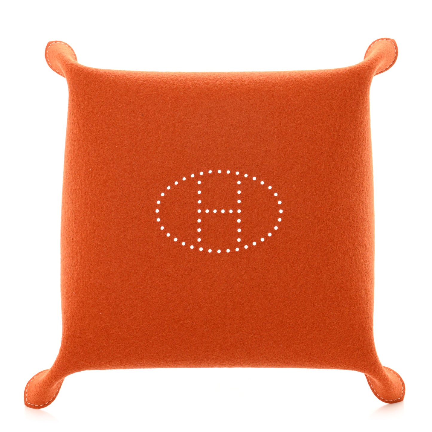 Taurillon Clemence Felt Bridge Mises et Relances Change Tray Orange Rouge H