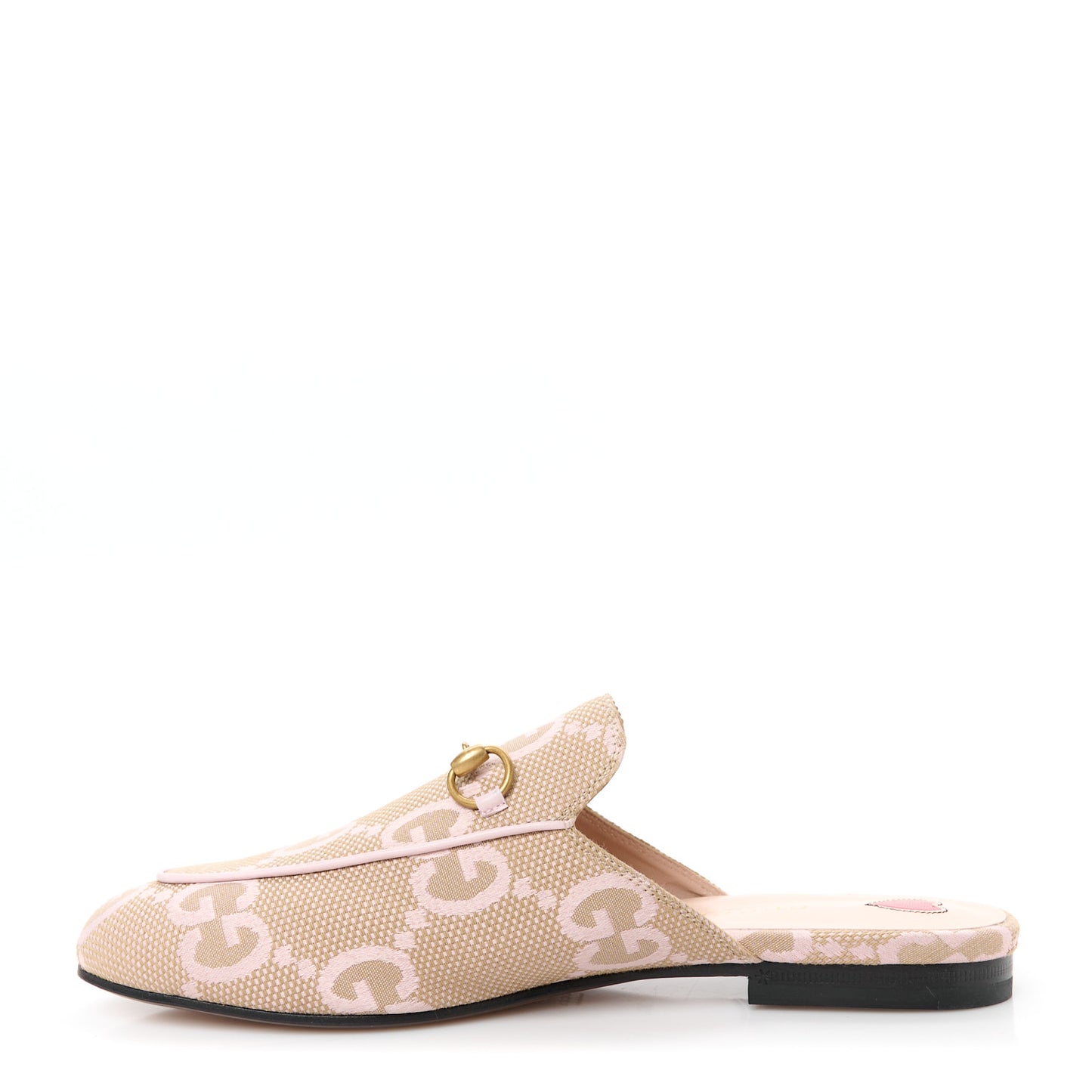 Monogram Macro GG Nappa Charlotte Womens Princetown Slippers 38.5 Beige Perfect Pink
